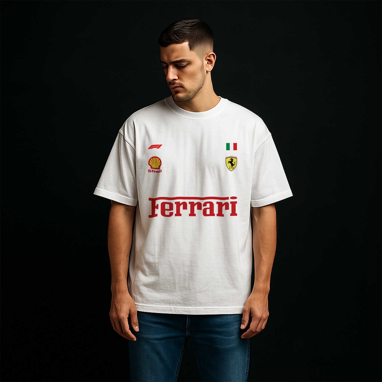 Ferrari F40 Heritage Oversized White T-Shirt