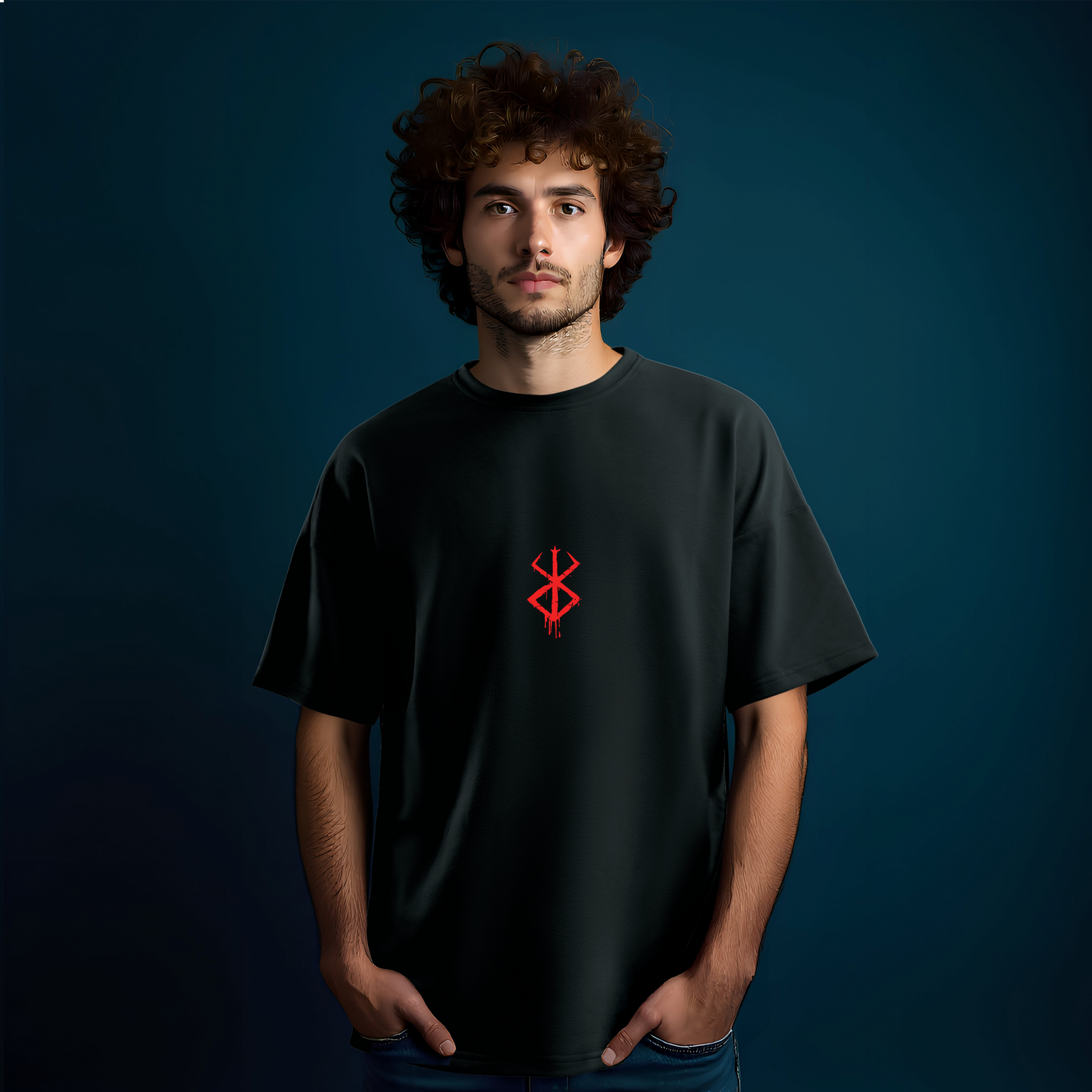 Berserk Skull Oversized Black T-Shirt