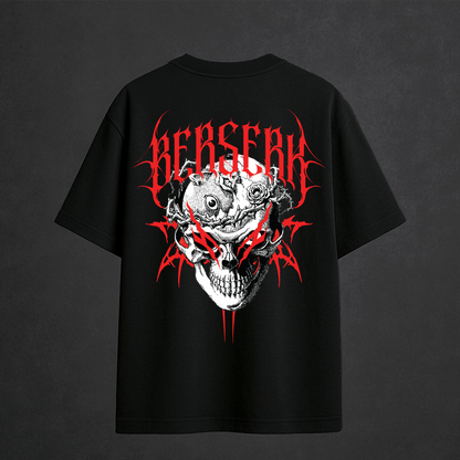 Berserk Skull Oversized Black T-Shirt