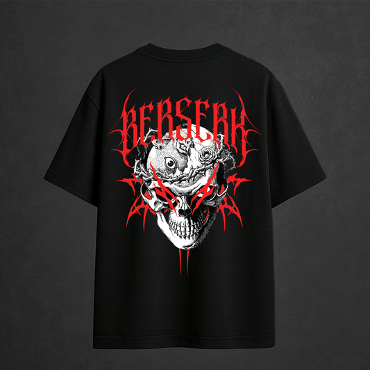 Berserk Skull Oversized Black T-Shirt